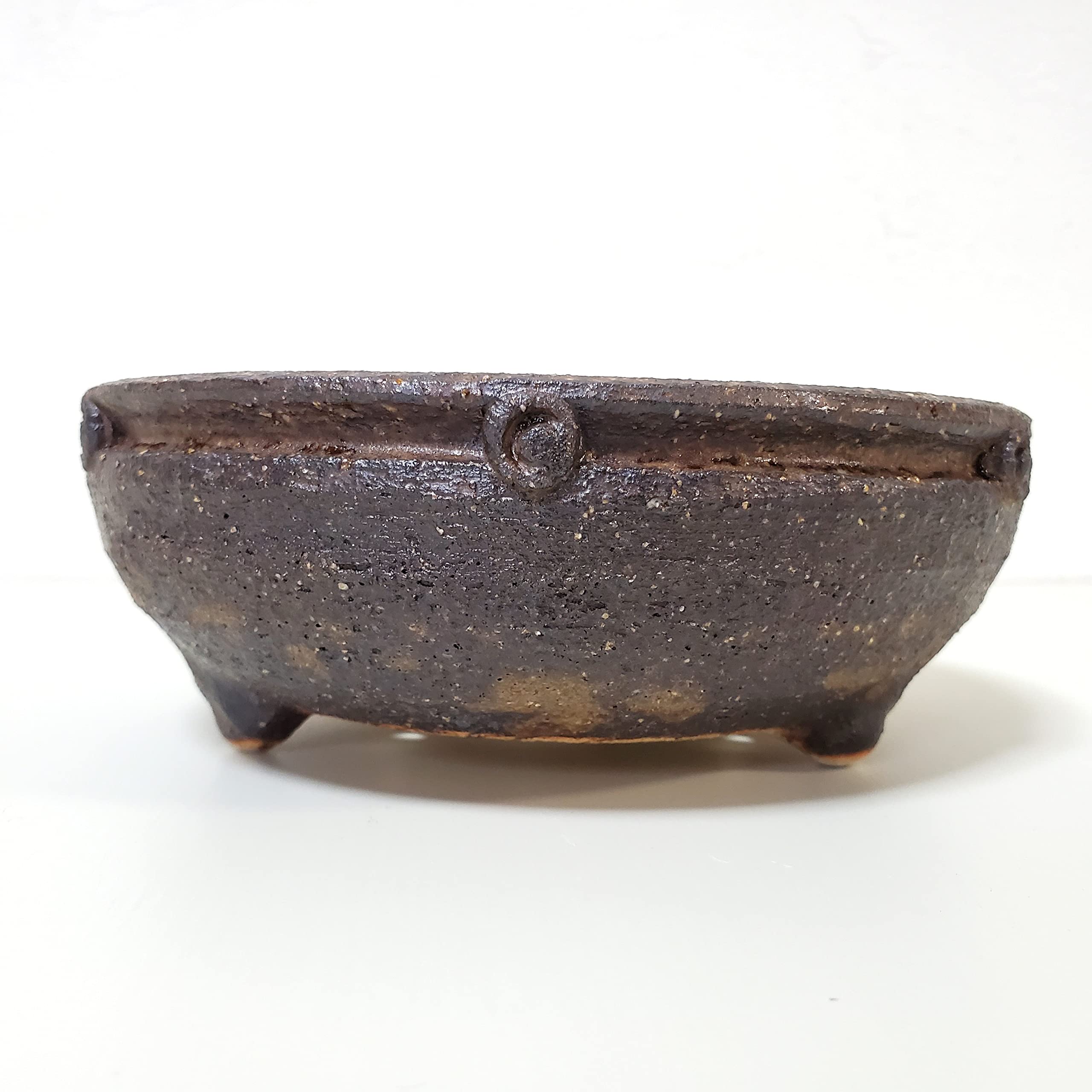 Amazon | 盆栽鉢 信楽焼鉢 茶 直径15cm 鉢底ネット付 | 鉢
